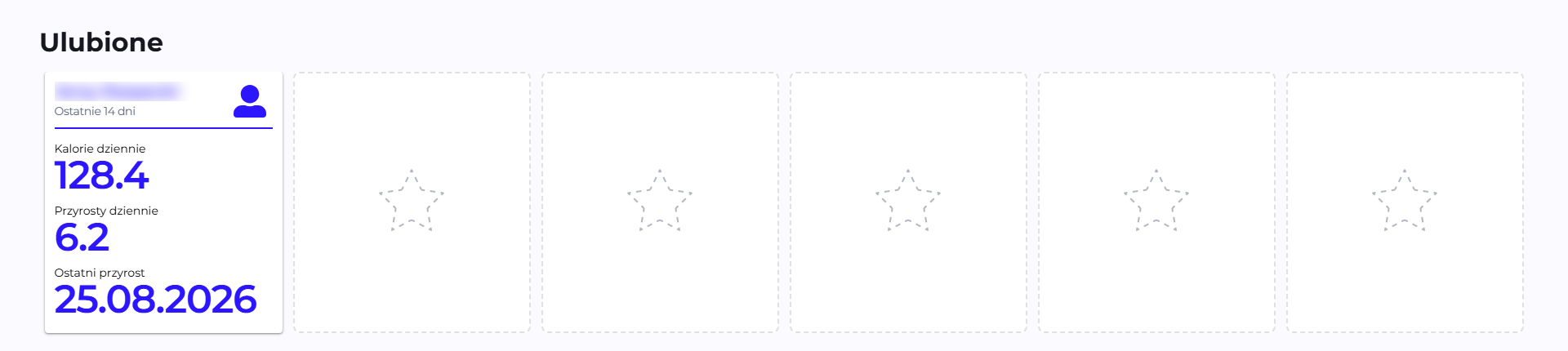 The Favourites section on the Overview
