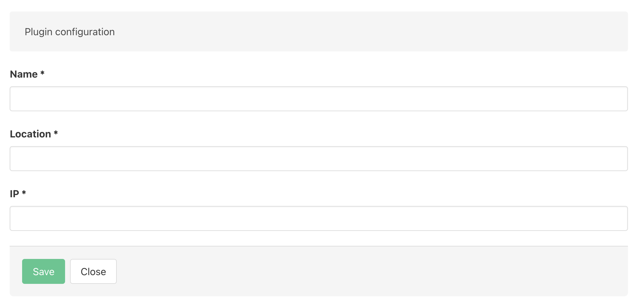 Plugin configuration