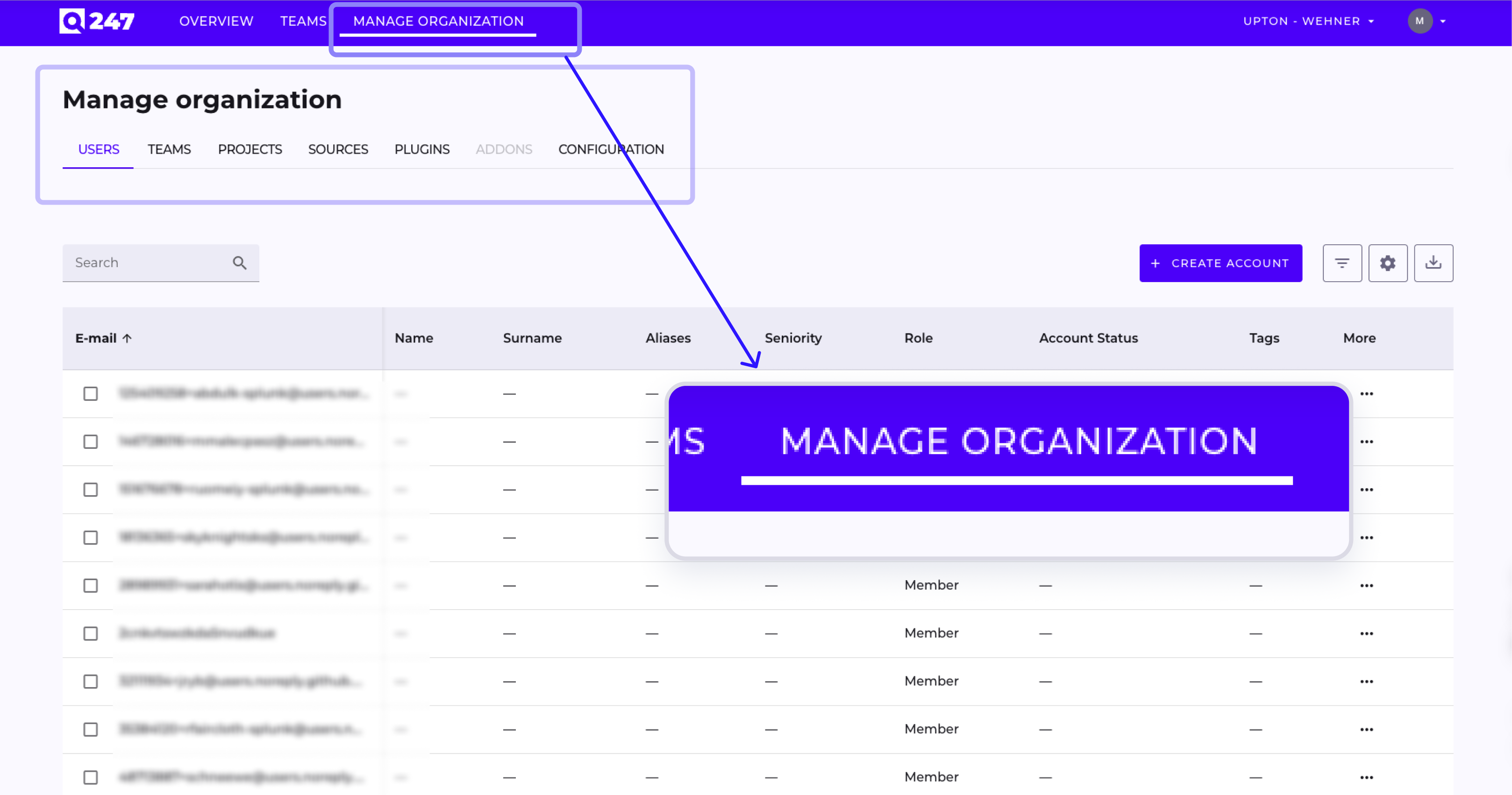Organization management