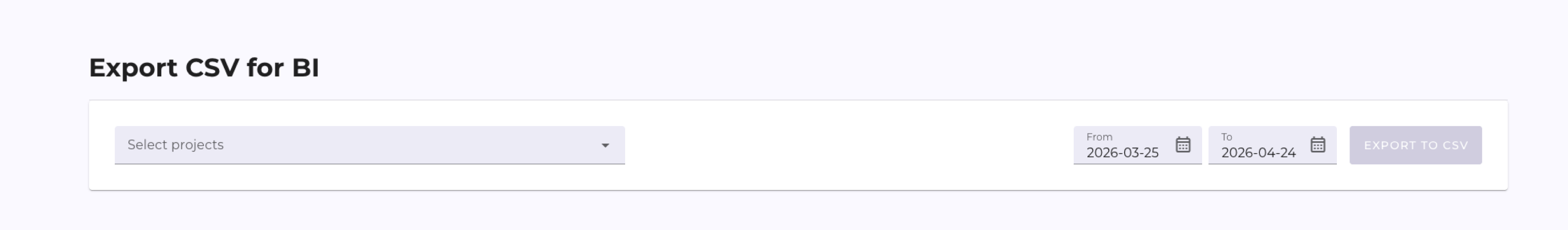 CSV export