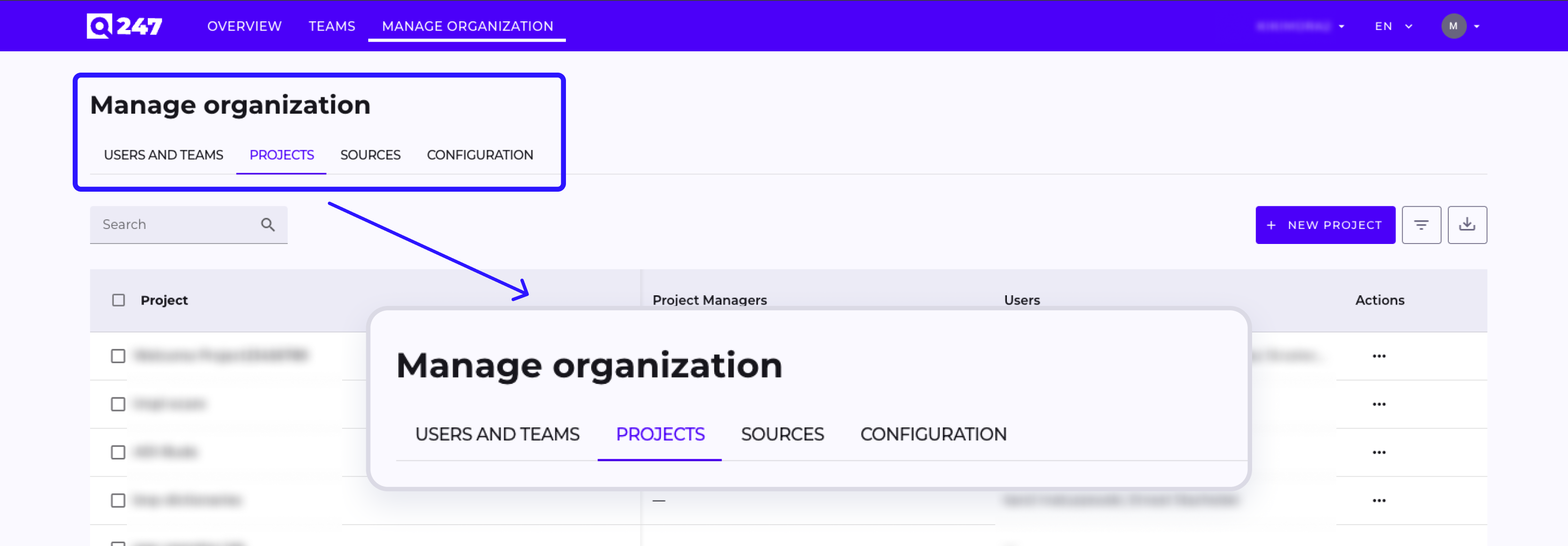 Organization management rebuild