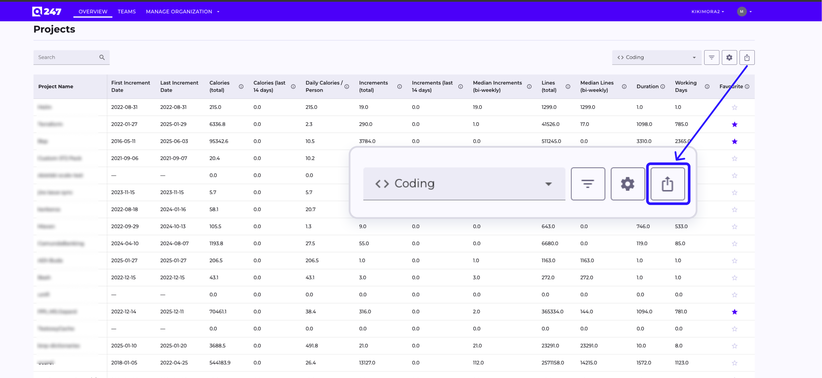 Eksport danych z tabeli